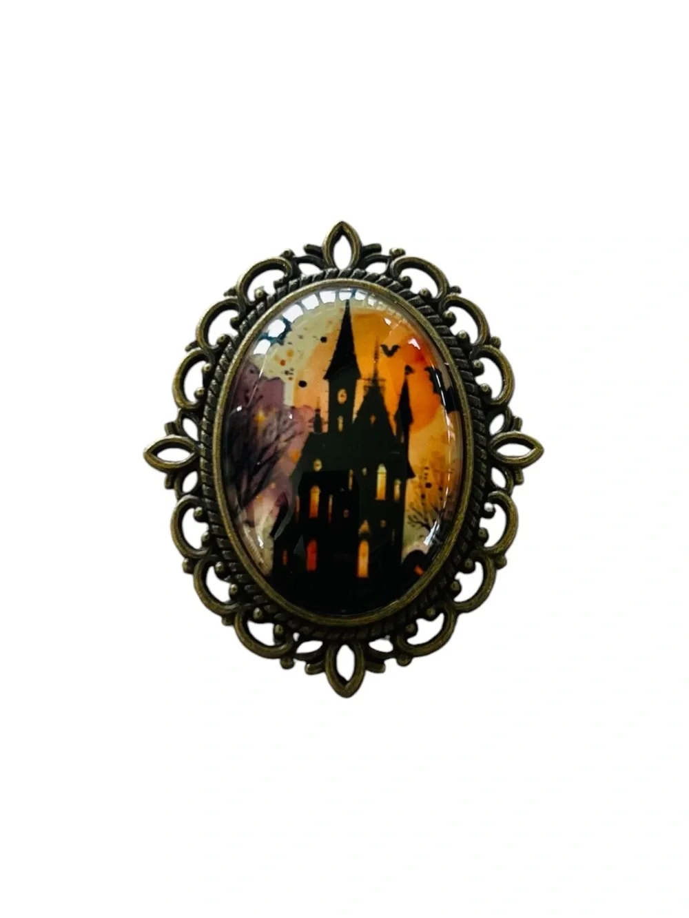 Haunted House Cameo Brooch